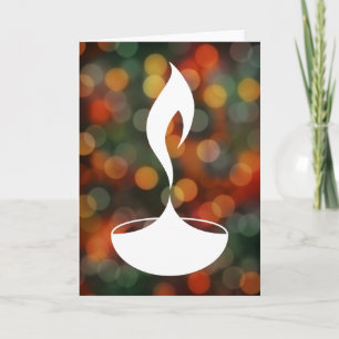 Carte diwali diya bokeh lumières