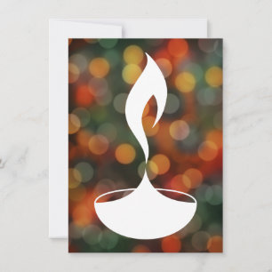 Carte diwali diya bokeh lumières