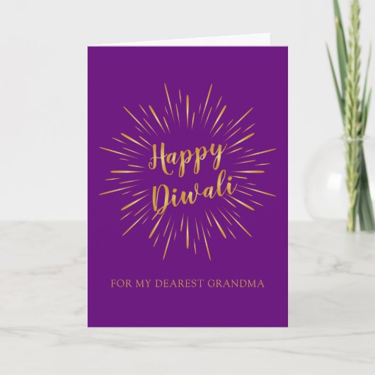 Carte Diwali en Gold Light Burst - Couleur personn (Devant)