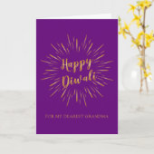 Carte Diwali en Gold Light Burst - Couleur personn (Fleur jaune)