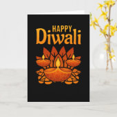 Carte Diwali Happy Diwali (Fleur jaune)
