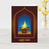 Carte Diwali heureux (Fleur jaune)
