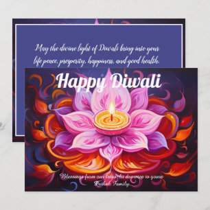 Carte Diwali Lumière de Lanterne de Lotus