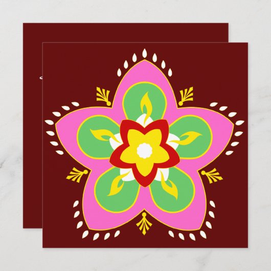 Carte diwali rangoli (Devant / Derrière)