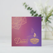 Carte Diwali Rose minime en or (Debout devant)