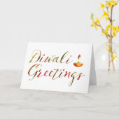 Carte diwali salutations bokeh (Fleur jaune)