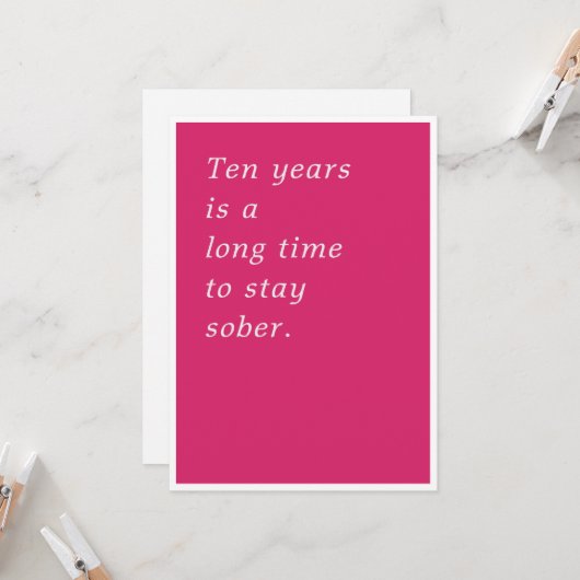 Carte Dix ans, c'est long (Devant/Arrière en situation)