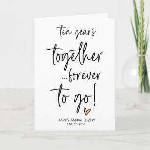 Carte Dix ans ensemble Mariage Anniversaire Mari