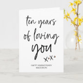 Carte Dix Ans Vous Aimer Anniversaire Cadeau Épouse Épou (Fleur jaune)