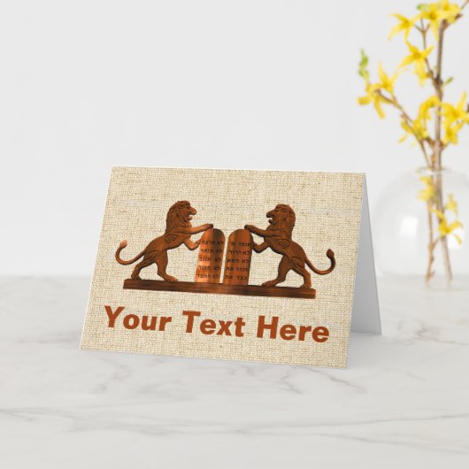 Carte Dix commandements et lions (Fleur jaune)