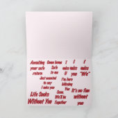 Carte Dix façons de dire "Vous me manquez" (Intérieur)