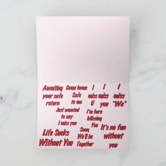 Carte Dix façons de dire "Vous me manquez" (Intérieur)