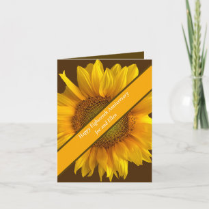 Carte Dix-huitième anniversaire Mariage tournesol