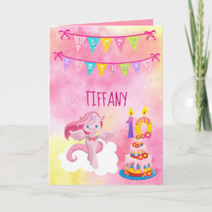 Carte Dixième anniversaire Unicorn Party