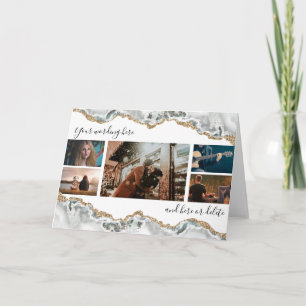 Carte DIY 7 photo d'anniversaire de mariage marbre géode