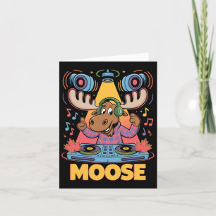 Carte Dj Animal Moose Mixant des rythmes Musique Amusant