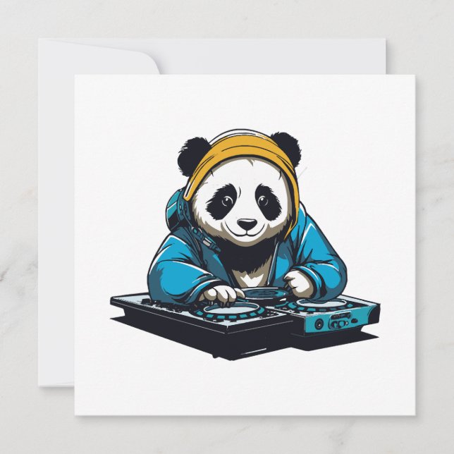 Carte DJ Kawaii Panda (Devant)