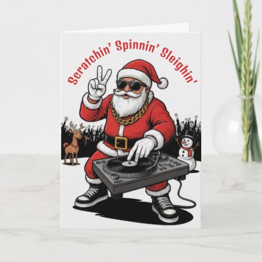 Carte DJ Santa Noël (Devant)