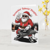 Carte DJ Santa Noël (Fleur jaune)
