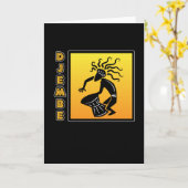 Carte Djembe Drum African Bongo Congas Music (Fleur jaune)