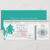 Carte d'Mariage d'embarquement au Mexique (Devant / Derrière)