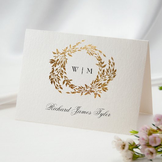Carte do-it-yourself Classic Monogram Gold Crest