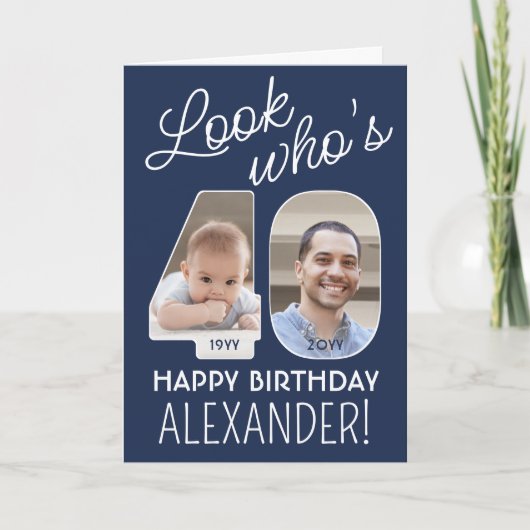 Carte do-it-yourself couleurs ・ Regardez qui est 40 Joye (Devant)