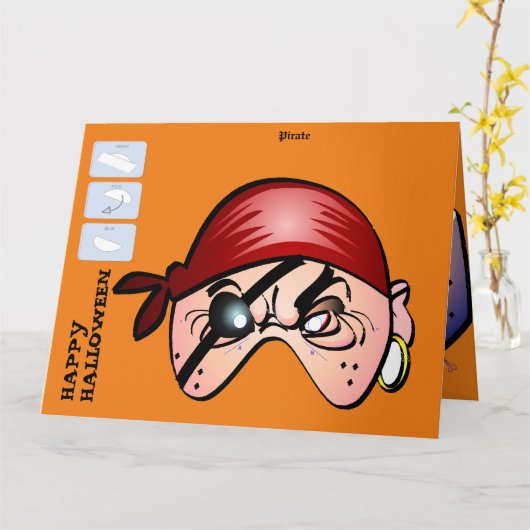 Carte do-it-yourself Masque Papier Monster Hallowe (Fleur jaune)