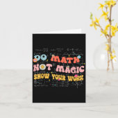 Carte Do Math Not Magic Retro Math Teacher Gift Funny Qu (Fleur jaune)