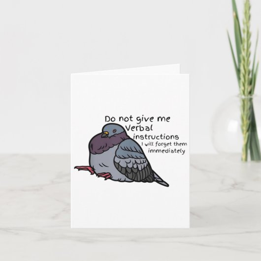 Carte Do Not Give Me Verbal Instrutions I Will Forget Th (Devant)