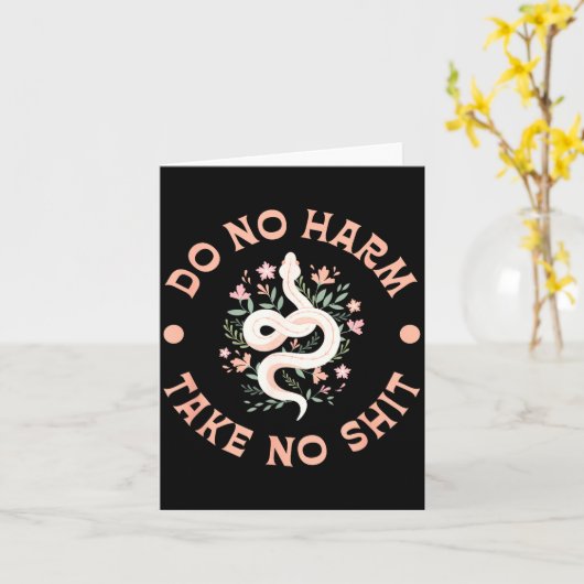 Carte Do Not Harm Take No Funny Sarcastic Quotes Sarcasm (Fleur jaune)