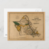 Carte d'Oahu, Hawaiian Island (1881) (Devant / Derrière)