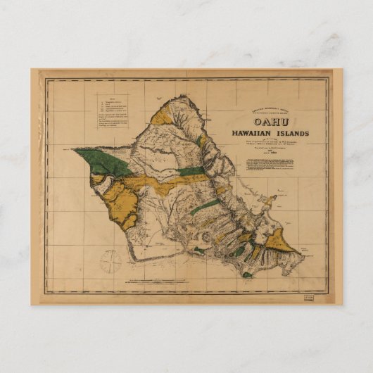 Carte d'Oahu, Hawaiian Island (1881) (Devant)