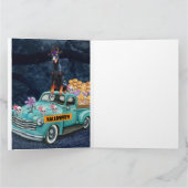 Carte Doberman Chien Halloween Camion Effrayant Nuit (Intérieur)