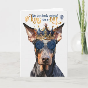 Carte Doberman Chien King pour une journée d'anniversair