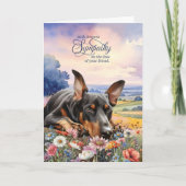 Carte Doberman Dog with Wildflowers Pet Sympathy (Devant)