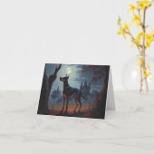 Carte Doberman Halloween Épouvantable (Fleur jaune)