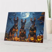 Carte Doberman Halloween Épouvantable (Devant)