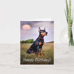 Carte Doberman Joyeux anniversaire