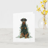 Carte Doberman Nscher Christmas I'm Fine Everything Is F (Fleur jaune)