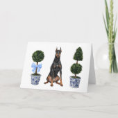 Carte Doberman Pinscher Chien Chien Chiot Topiot Aquarel (Devant)