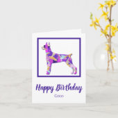 Carte Doberman Pinscher Chien Silhouette PPY&B Anniversa (Fleur jaune)