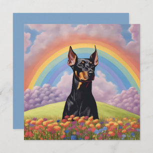 Carte Doberman Pinscher Dog Rainbow Bridge Nom personnal