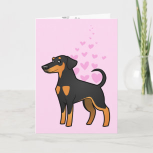 Carte Doberman Pinscher Love (oreilles de disquette)