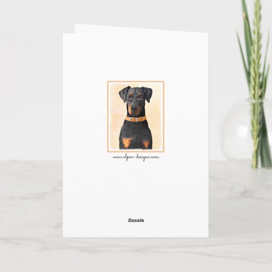 Carte Doberman Pinscher Peinture non découpée Art origin (Dos)