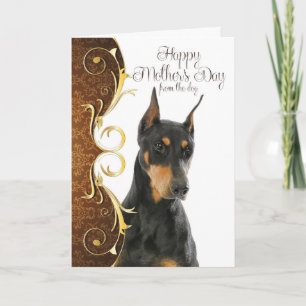 Carte Doberman pour la fête des mères