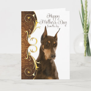 Carte Doberman pour la fête des mères