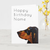 Carte Dobermann Dog Deco Anniversaire (Fleur jaune)