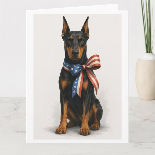 Carte Dobermann patriotique (Devant)