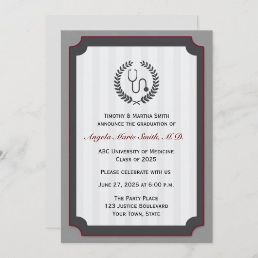 Carte d'obtention du diplôme de Faculté de (Devant / Derrière)